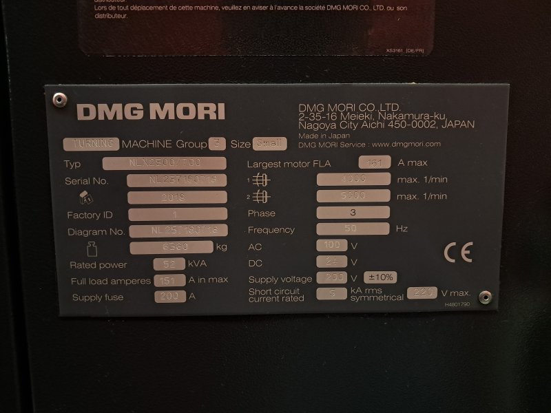 DMG MORI NLX 2500 SY 700  2018